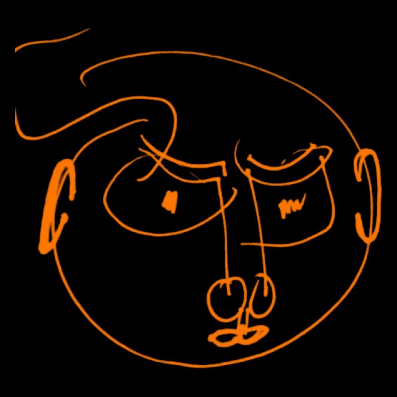 Orange dash face abstract and angry