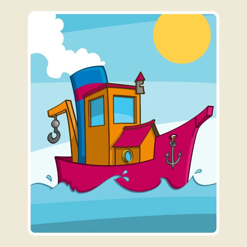 Buntes Bild eines lustigen Schleppers