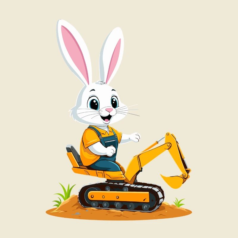 Osterhase Baggerfahrer Lustiges Ostereier Baggern