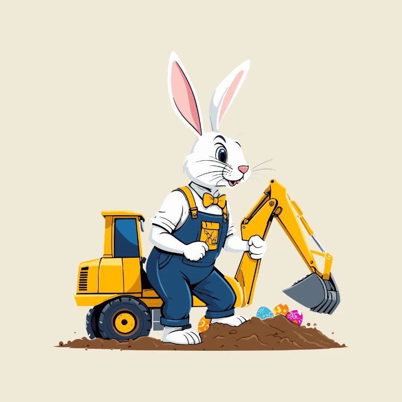 Osterhase Baggerfahrer Ostereier Baggern Lustiges