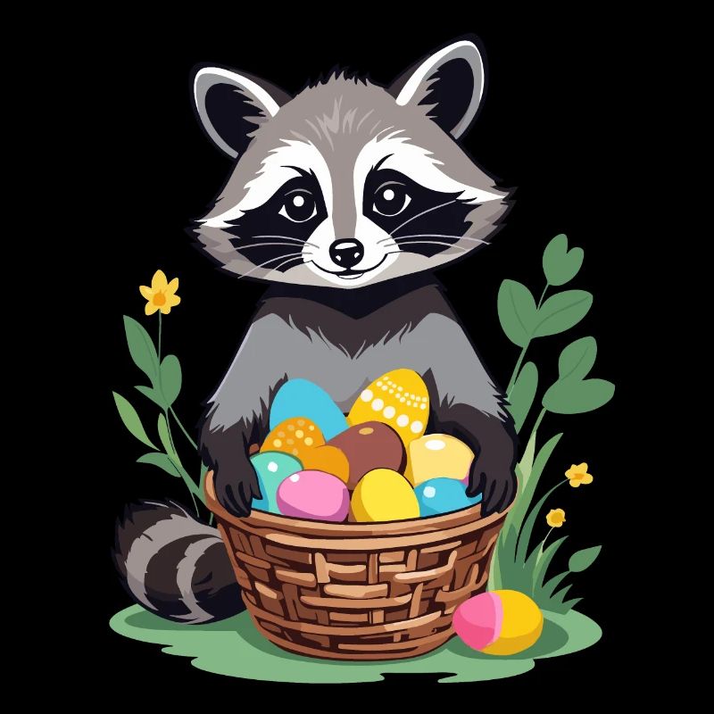 Funny Raccoon Costume Cute Easter Eggs