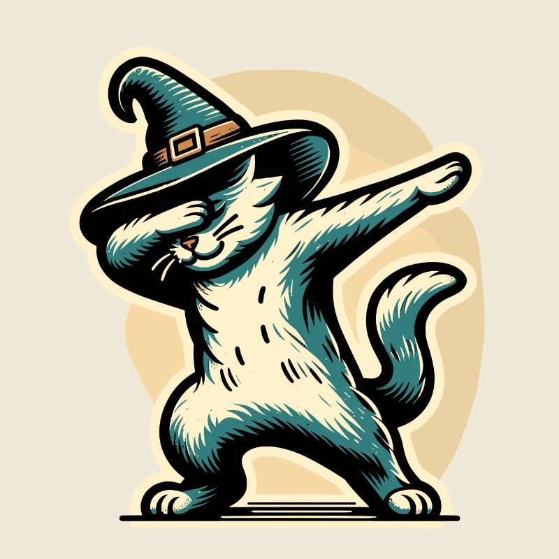 Dabbing Sorcières Chat Dabbing Chat Chat Animaux de compagnie Halloween