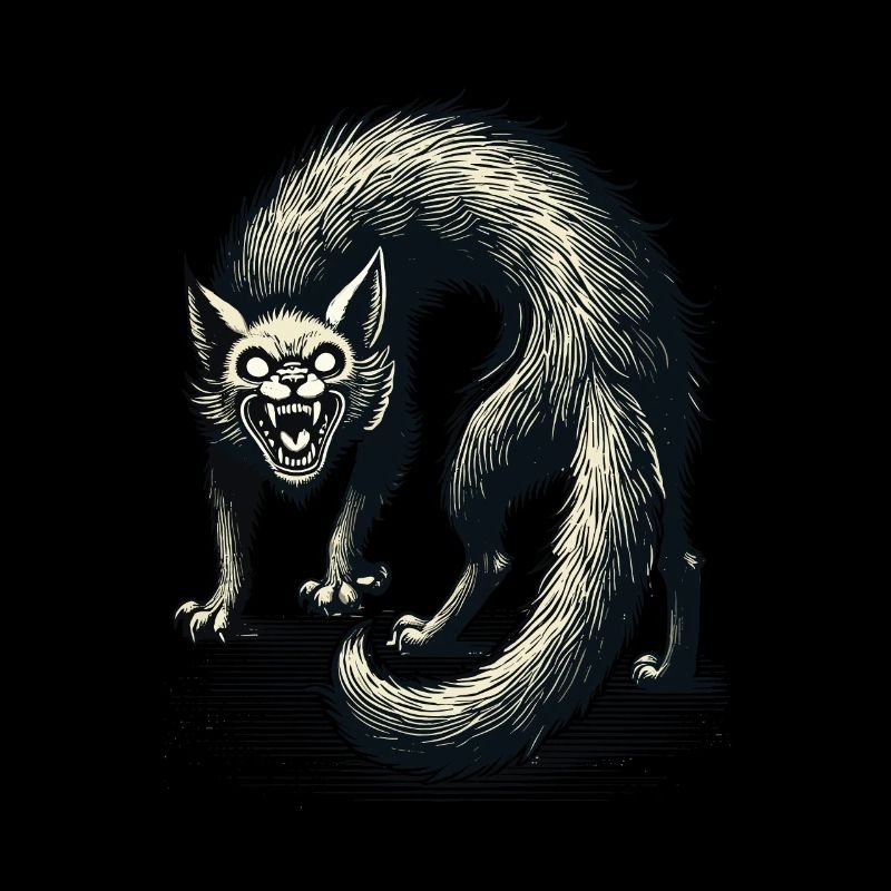 Fürchterliche Hexenkatze Unheimliche Horror Katze
