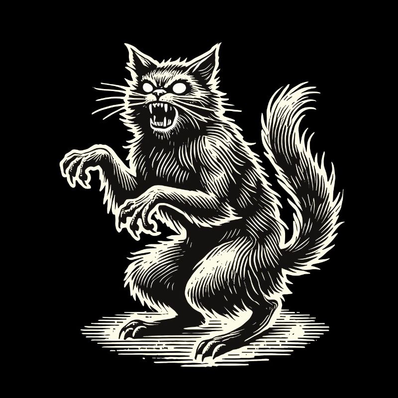 Terrible Witch Cat Scary Horror Cat