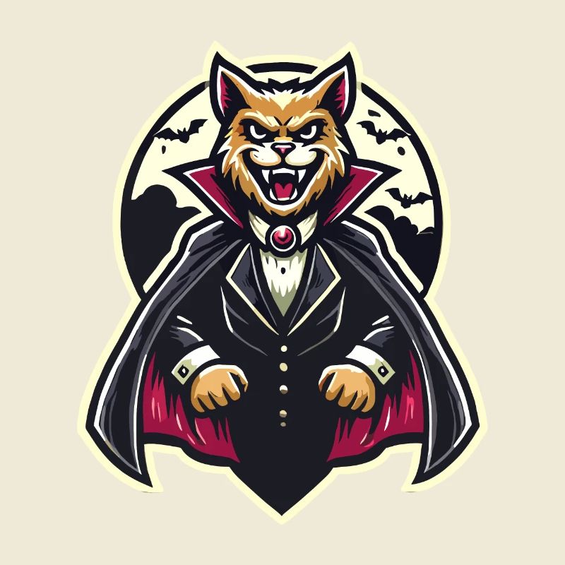 Chat vampire Chat d’Halloween mignon