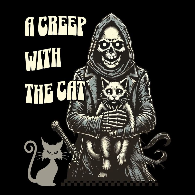 Ein Unheimlicher Mit Der Katze Halloween Motiv