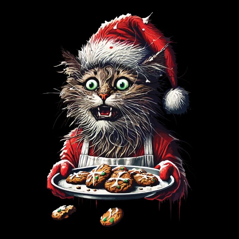 Chat de Noël avec des biscuits