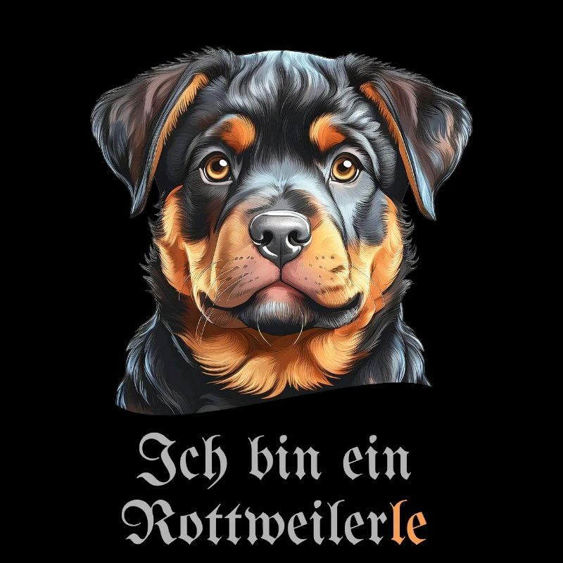 Hundeporträt mit witzigem Spruch -Rottweilerle