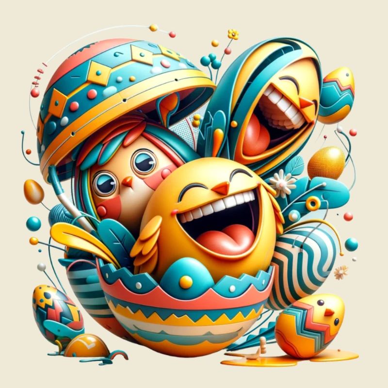 Easter graphic design in Mixed Dimensions style