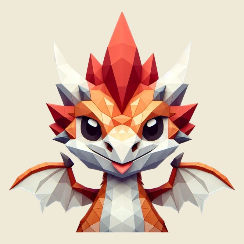 Ein kleiner Drache im Polygon-Stil