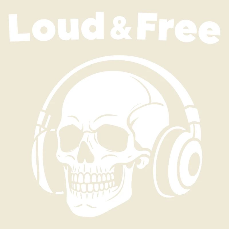 Skull mit Kopfhörer – Laut Frei