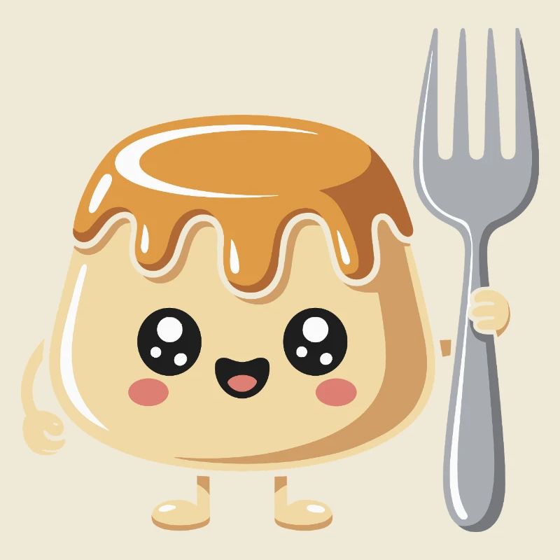 Pudding with fork