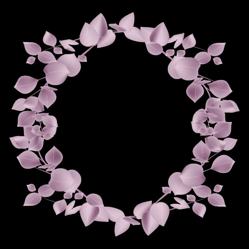 Delicate eucalyptus wreath in dusky pink illustration