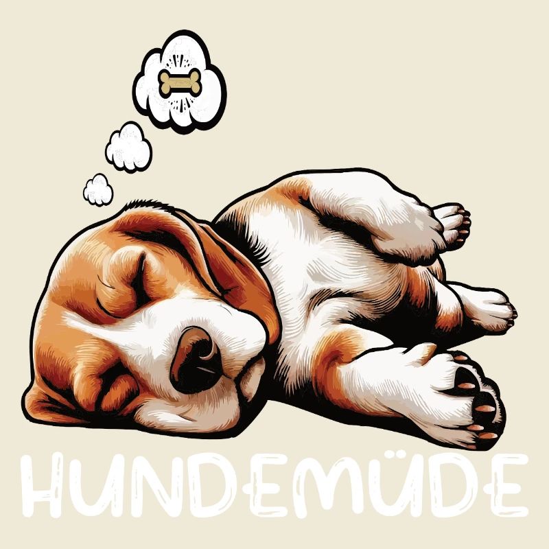 Hundemüde Beagle Beaglebesitzer Beaglehalter