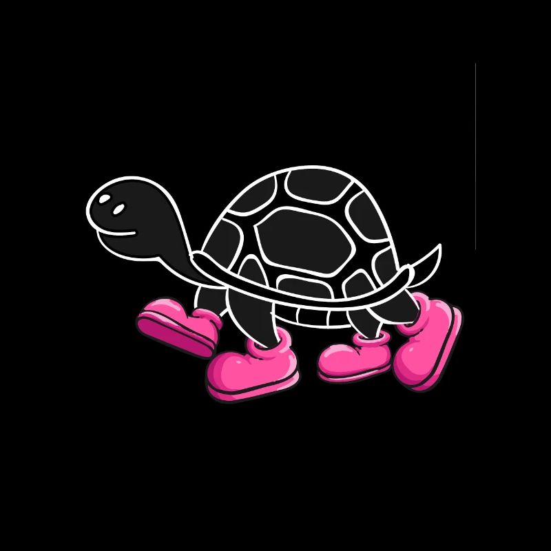 Turtle with pink shoes