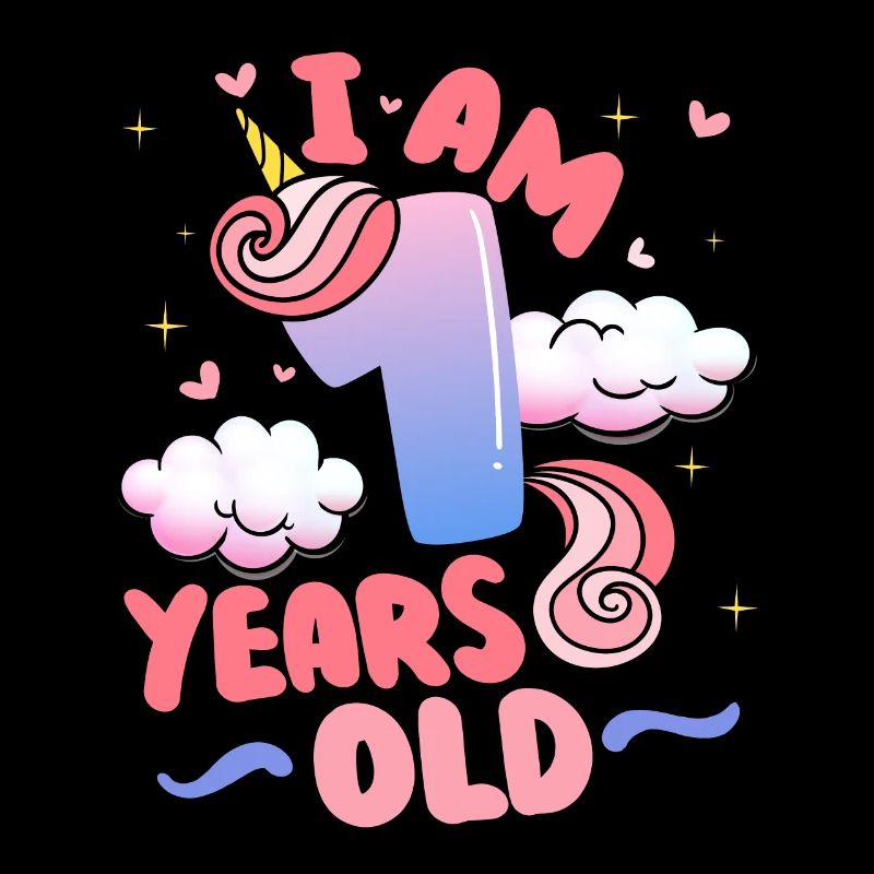 I am 1 year old | Unicorn theme | 1.