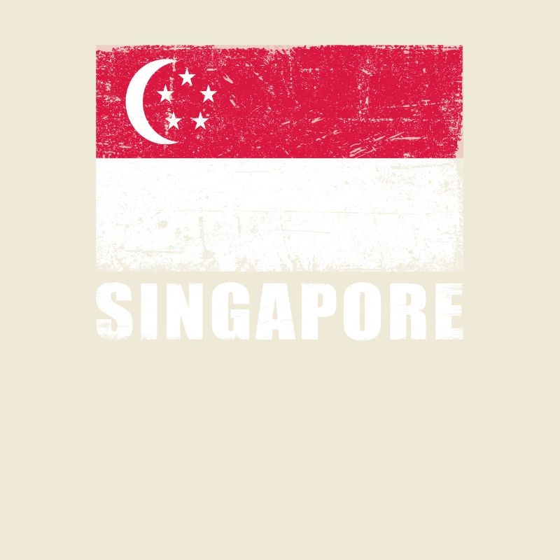 Drapeau de Singapour Grunge Drapeau de Singapour