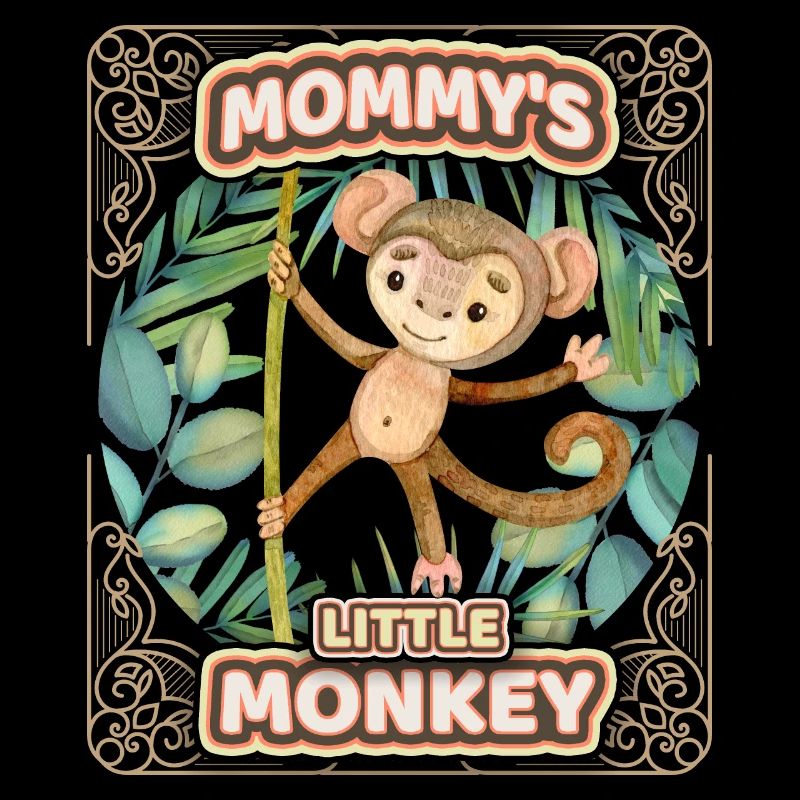 Singe mignon drôle disant, enfants, maman singe