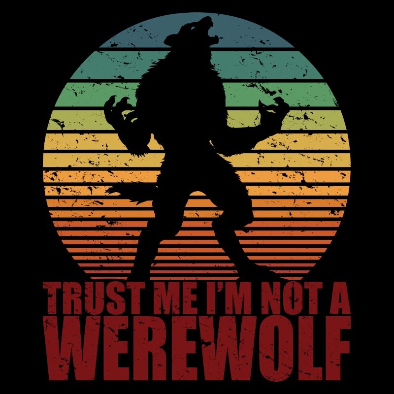 Spaß Scary Werwolf Retro Halloween Süßes oder Saures