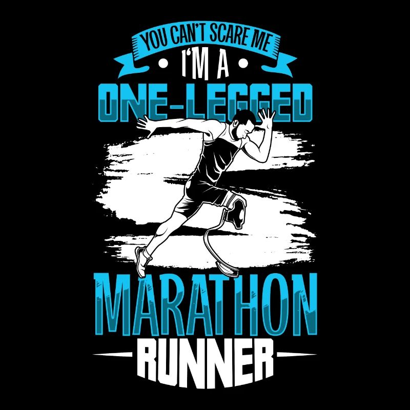 Fearless marathon runner with prosthetic running