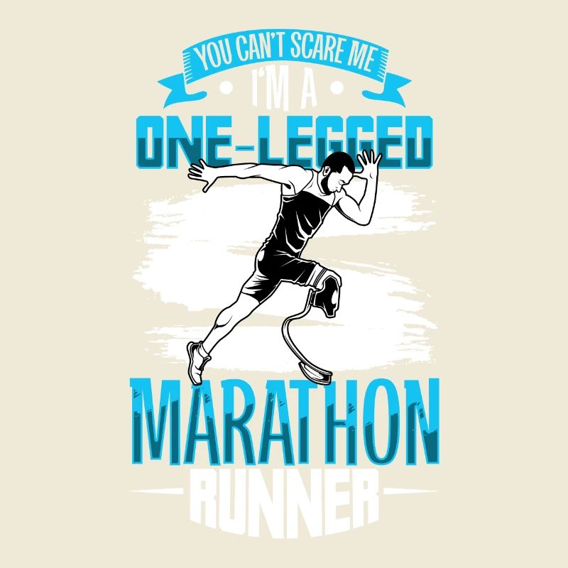 Furchtloser Marathonläufer mit Laufprothese