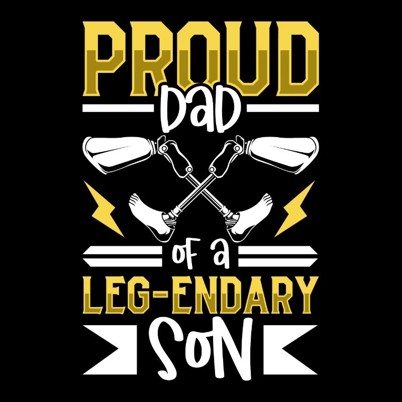 Proud father - prosthetic leg