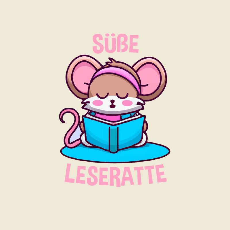 Süße Ratte liest ein Buch Leseratte