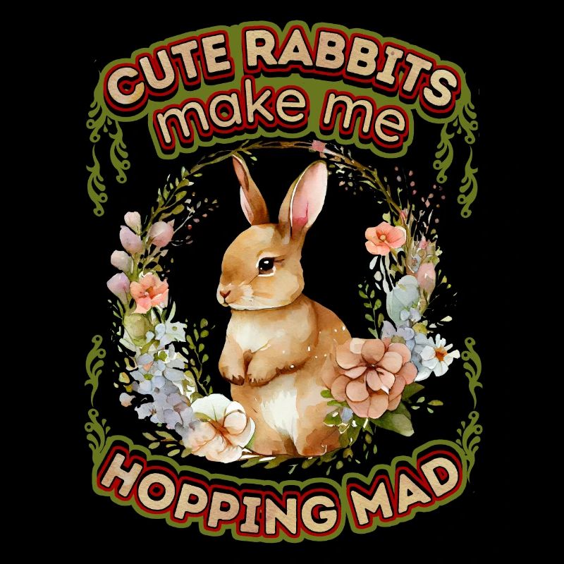 Rabbit bunny funny saying in vintage style