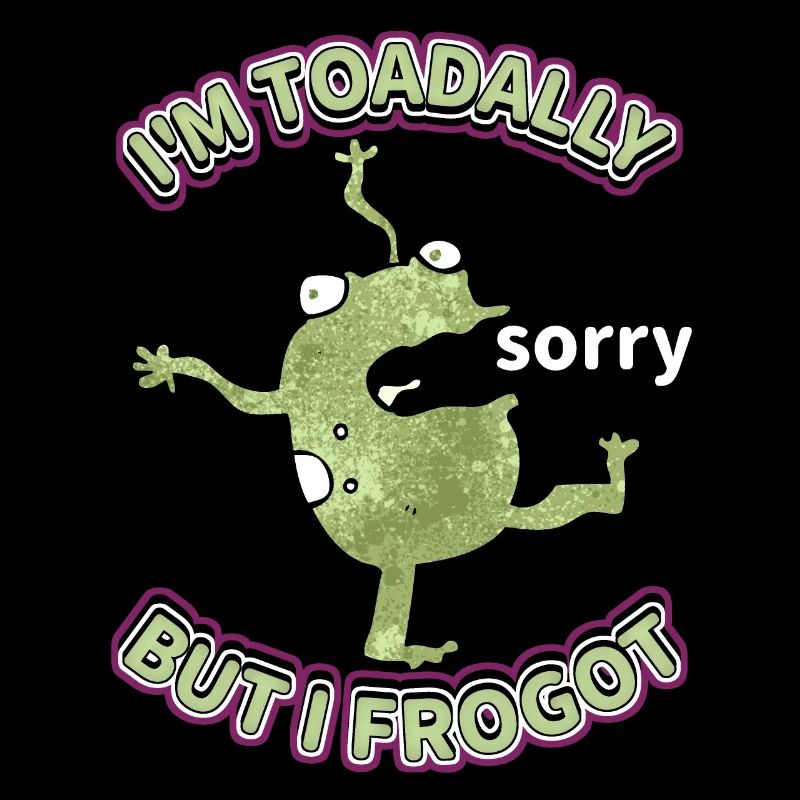 Comic Frosch ist vergesslich, lustiger Spruch, Pun