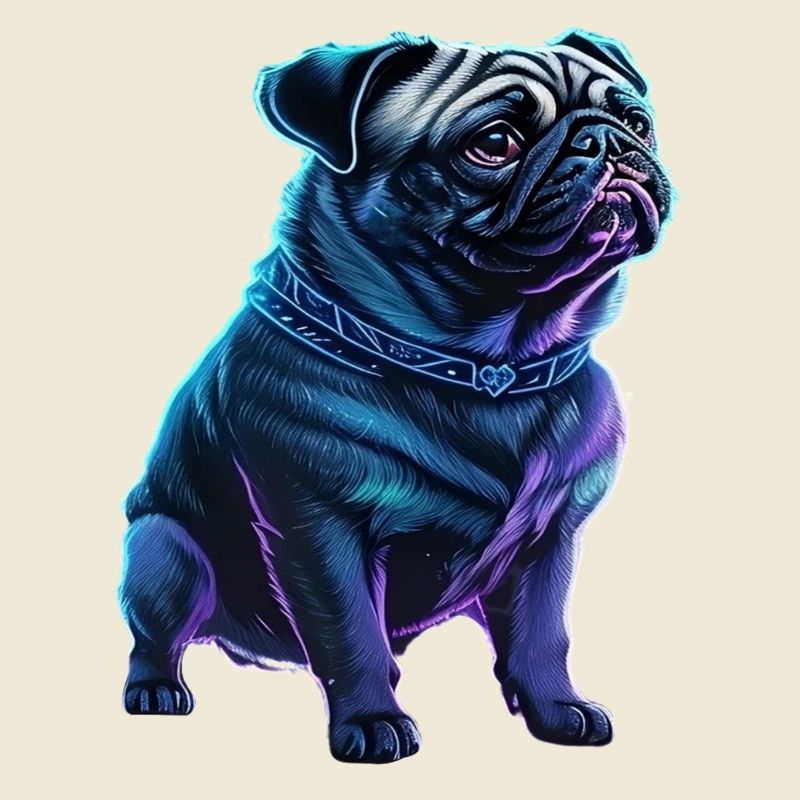 Futuristic Neon Pug