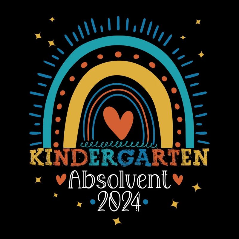 Kindergarten Absolvent 2024 Regenbogen Einschulung
