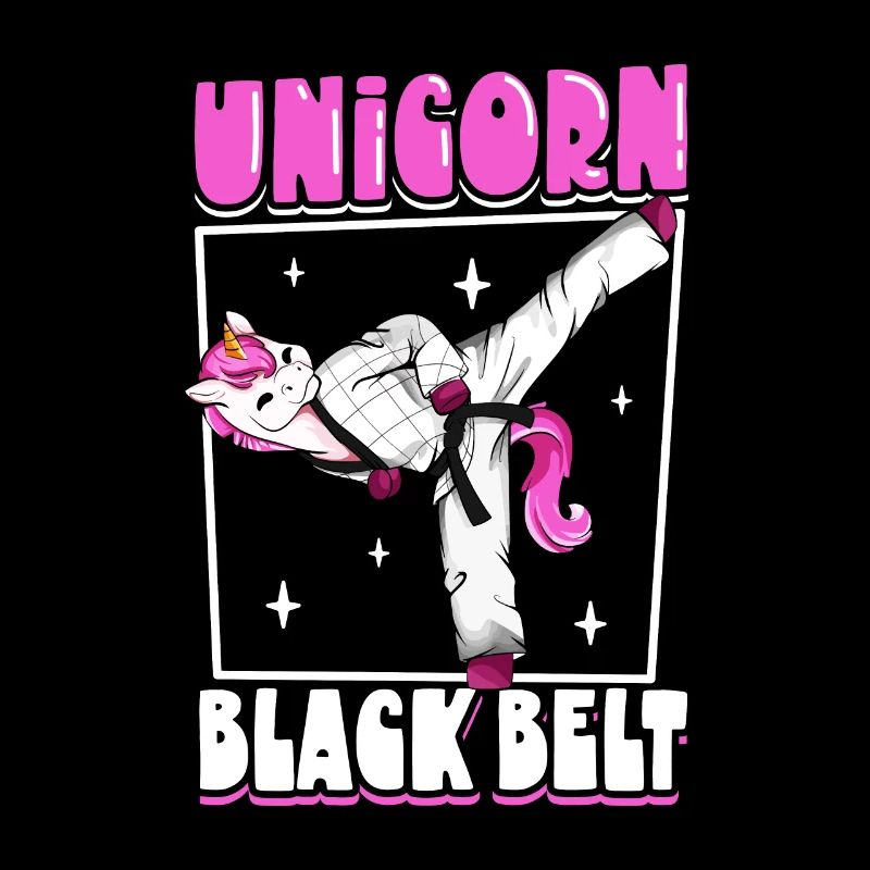 Einhorn mit schwarzem Gürtel - Hapkido