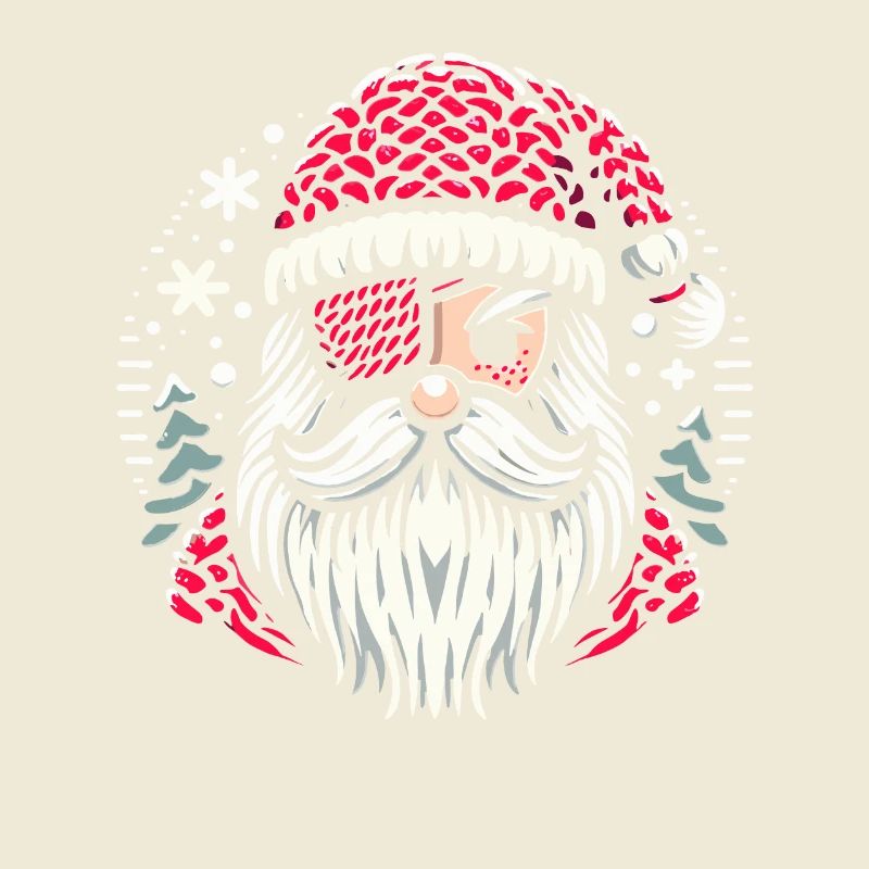 Weihnachtsmann Strickmuster mit Augenklappe