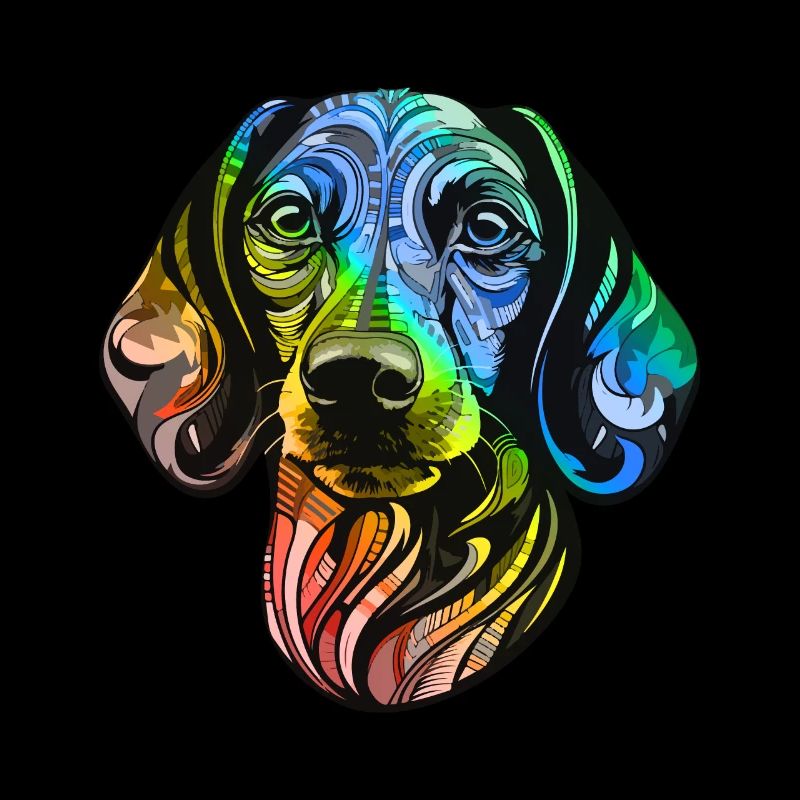 Teckel Tête De Chien Teckel Coloré