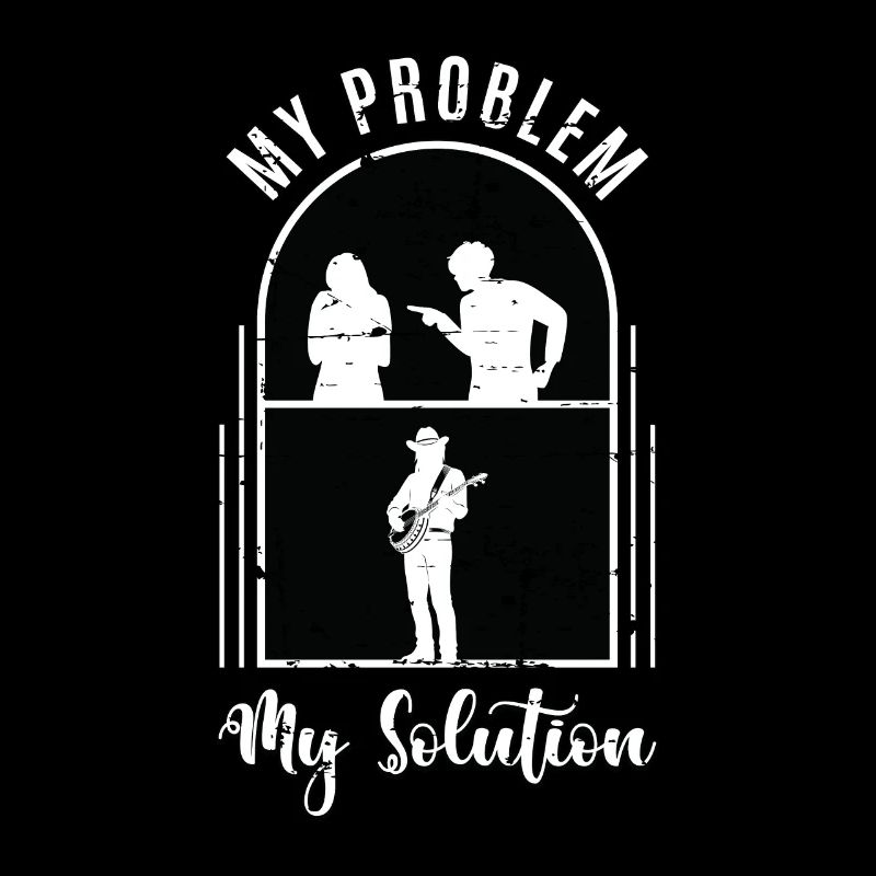 Banjo Player My Problem My Solution Pictogram Mom