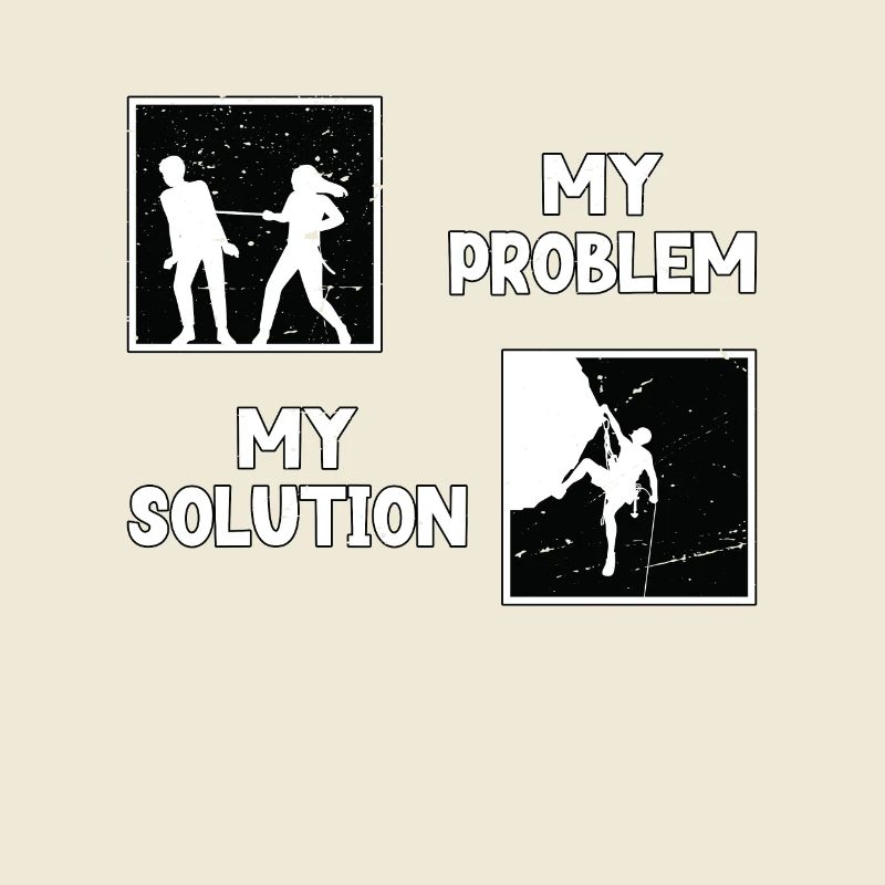 Rock Climber My Problem My Solution Pictogram Dad