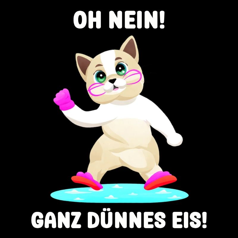 Oh Nein ein ganz dünnes Eis lustige Katze auf Eis