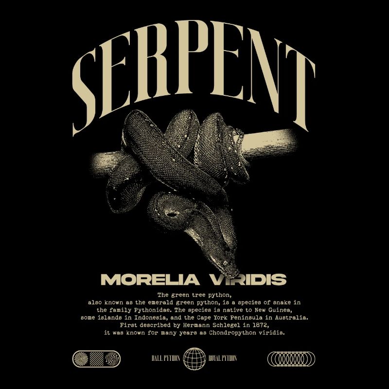 Grüner Baum Python Modern Reptile Keeper Streetwear