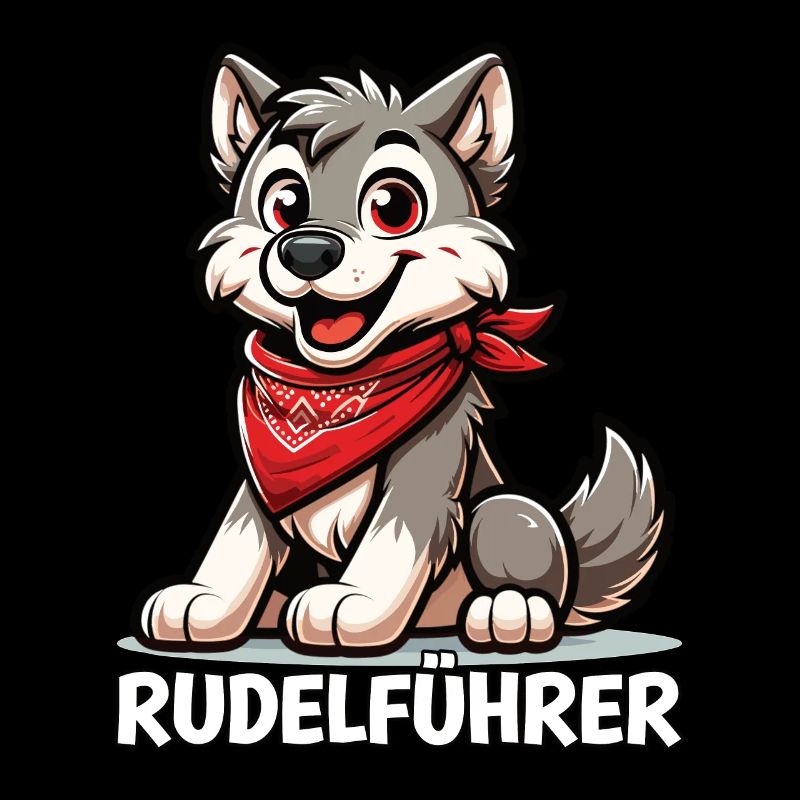 Rudelführer Wolf Welpe Hund mit Bandana