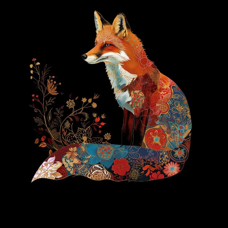 Fuchs Blumen Vintage Geschenk