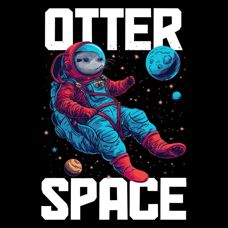Otter Space Funny Otter Astronaut