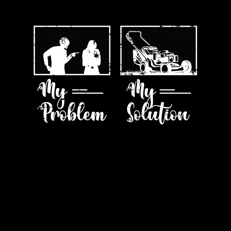Mower My Problem My Solution Pictogram Mom Dad