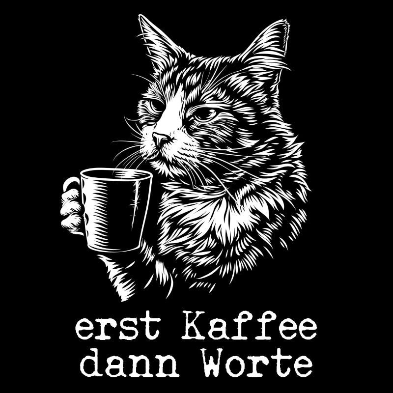 Chat café disant drôle cadeau