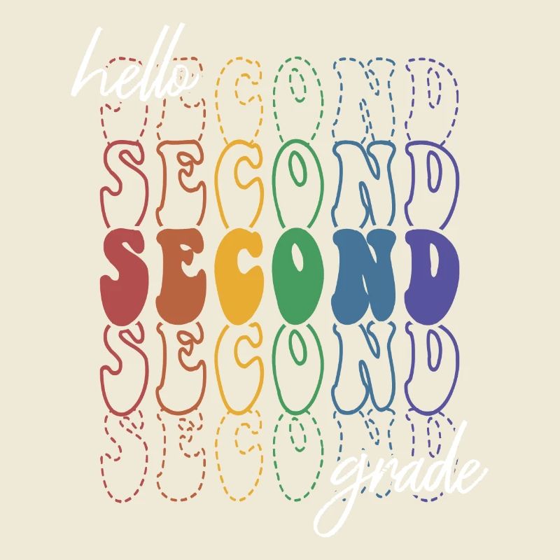 Hello 2nd Grade Retro Groovy Elementary School Gift