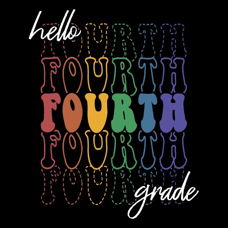 Hello 4th Grade Retro Groovy Elementary School Gift