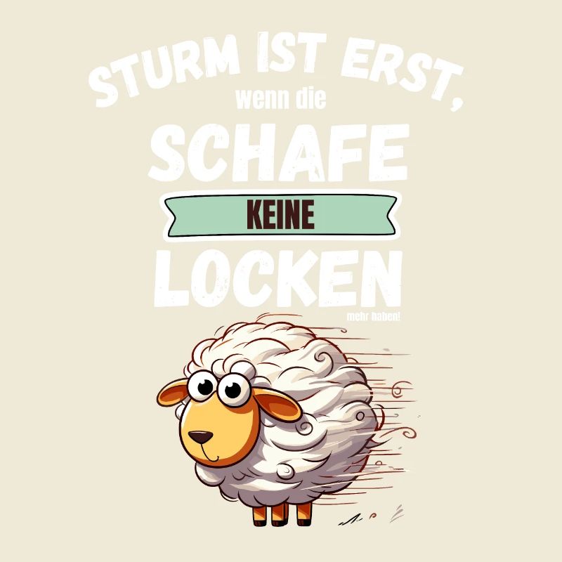 Hamburg Sheep Curls Storm Weather Coast Funny