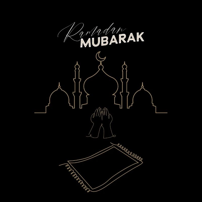 Ramadan Mubarak Pray Hands Carpet