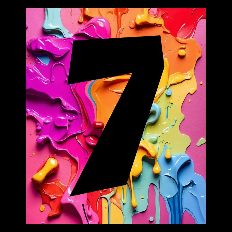 NON. 7 NUMÉRO 7 COLORÉ 7E ANNIVERSAIRE