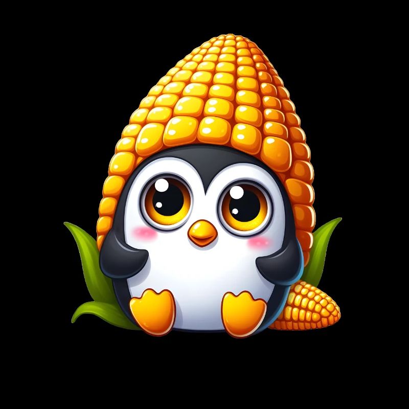 Pingouin en costume de maïs