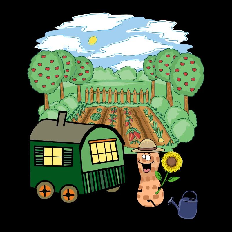 Construction Trailer, Gardener, Peanut, Vegetable, Flowers